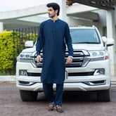 Steel Blue Shalwar Kameez