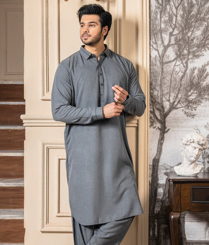 Dark Grey Shalwar Kameez