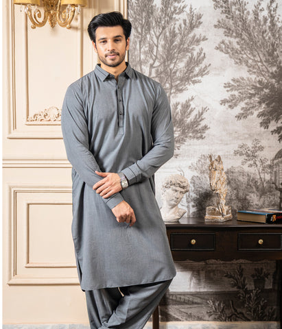 Dark Grey Shalwar Kameez