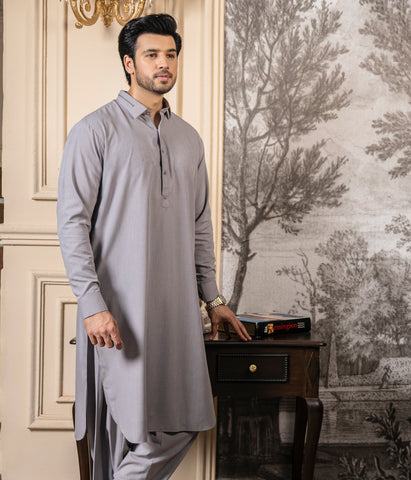 Silvery Grey Shalwar Kameez