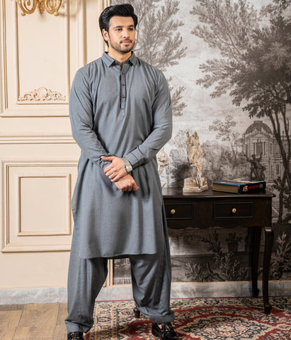 Dark Grey Shalwar Kameez