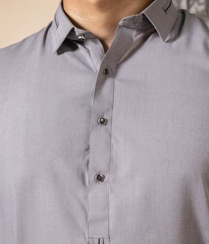 Silvery Grey Shalwar Kameez