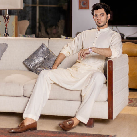 Beige Shalwar Kameez