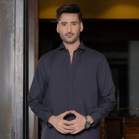 Charcoal Grey Shalwar Kameez