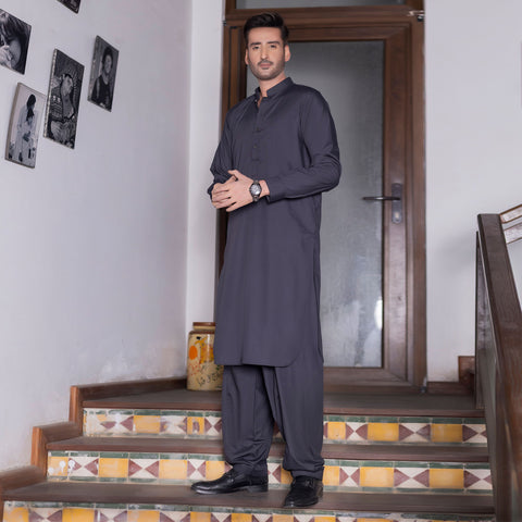 Charcoal Grey Shalwar Kameez