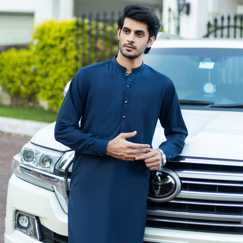 Steel Blue Shalwar Kameez