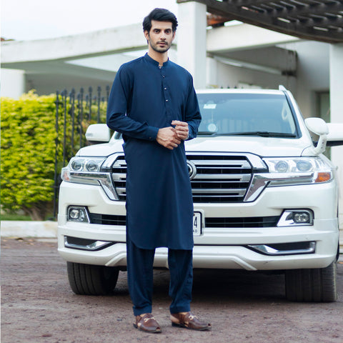 Steel Blue Shalwar Kameez