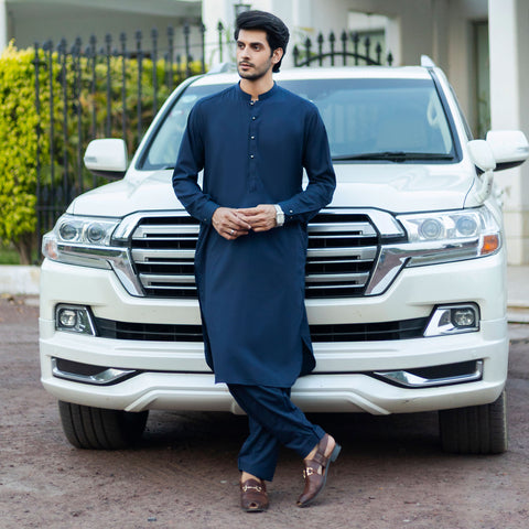 Steel Blue Shalwar Kameez