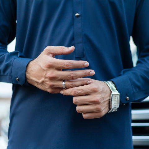 Steel Blue Shalwar Kameez